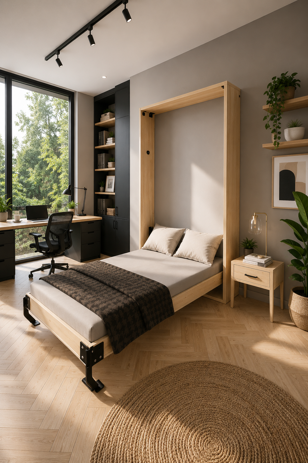 murphy bed in werkkamer